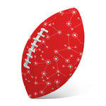 Red And White Snowflake Pattern Print Rugby Ball