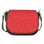 Red And White Snowflake Pattern Print Saddle Bag
