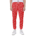 Red And White Snowflake Pattern Print Joggers