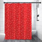 Red And White Snowflake Pattern Print Shower Curtain