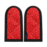 Red And White Snowflake Pattern Print Skillet Handle Cover