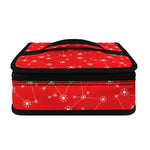 Red And White Snowflake Pattern Print Small Lunch Bag