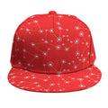 Red And White Snowflake Pattern Print Snapback Cap