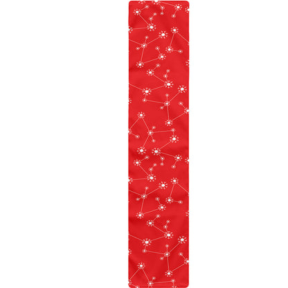 Red And White Snowflake Pattern Print Table Runner