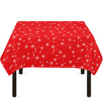 Red And White Snowflake Pattern Print Tablecloth