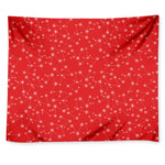 Red And White Snowflake Pattern Print Tapestry