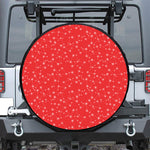 Red And White Snowflake Pattern Print Tire Cover