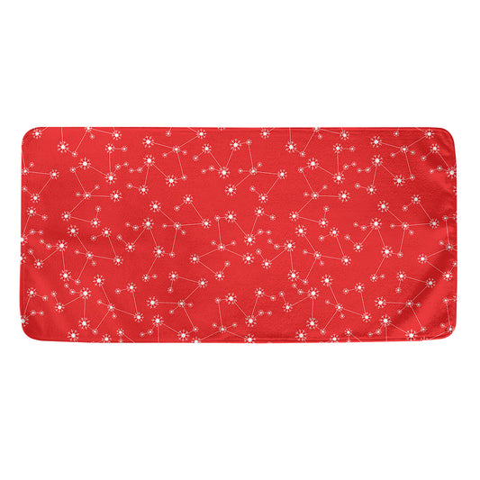 Red And White Snowflake Pattern Print Towel