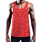 Red And White Snowflake Pattern Print Training Tank Top