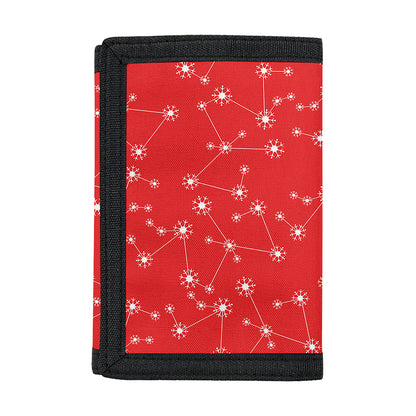 Red And White Snowflake Pattern Print Trifold Wallet
