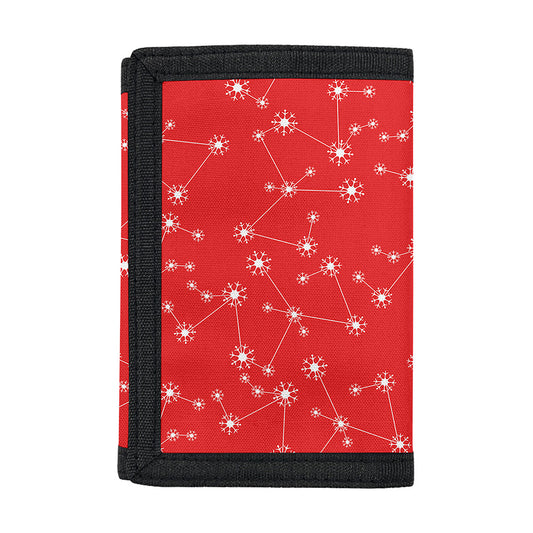Red And White Snowflake Pattern Print Trifold Wallet
