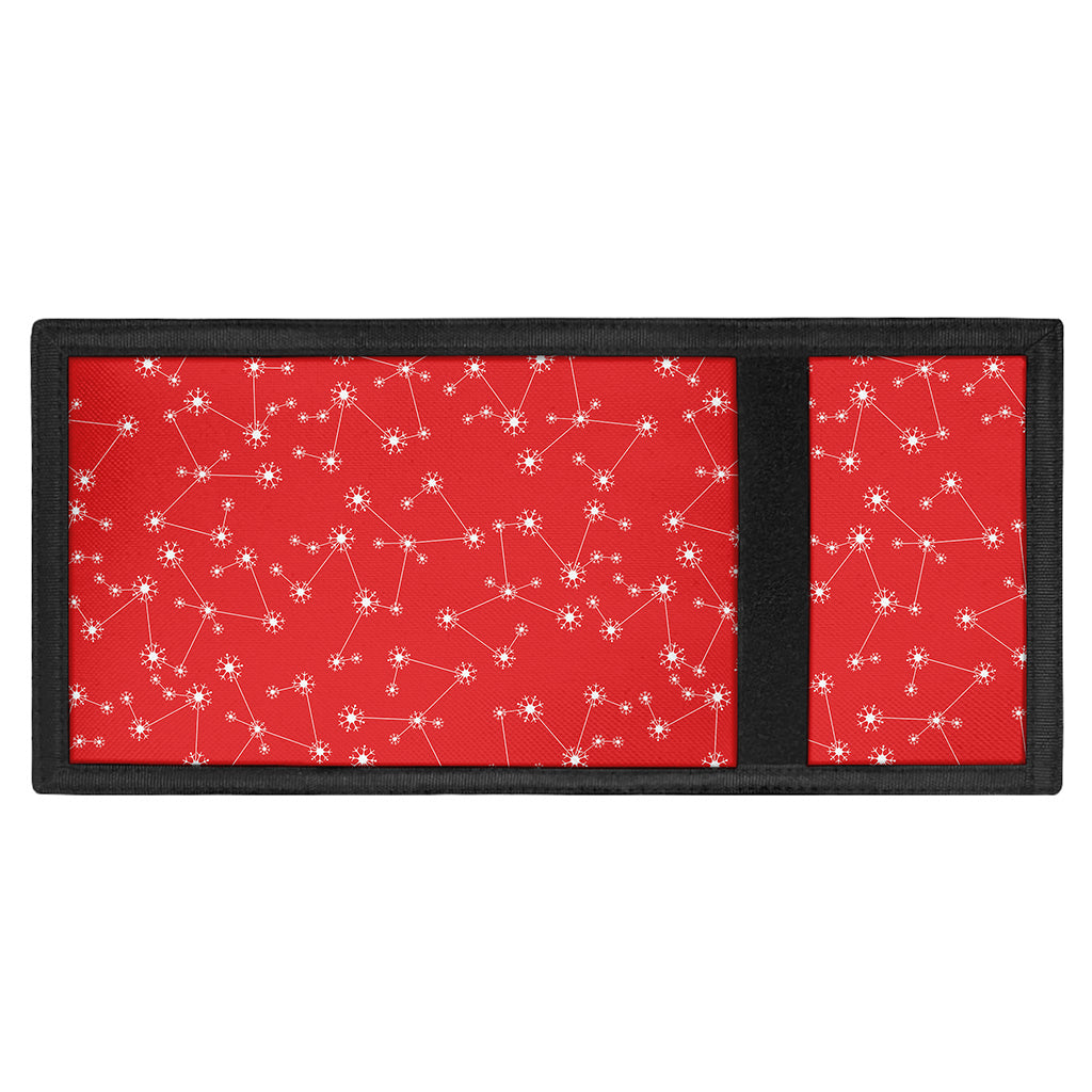 Red And White Snowflake Pattern Print Trifold Wallet