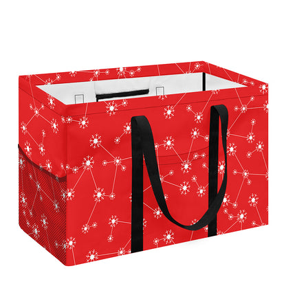 Red And White Snowflake Pattern Print Utility Tote Bag