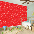Red And White Snowflake Pattern Print Wall Sticker