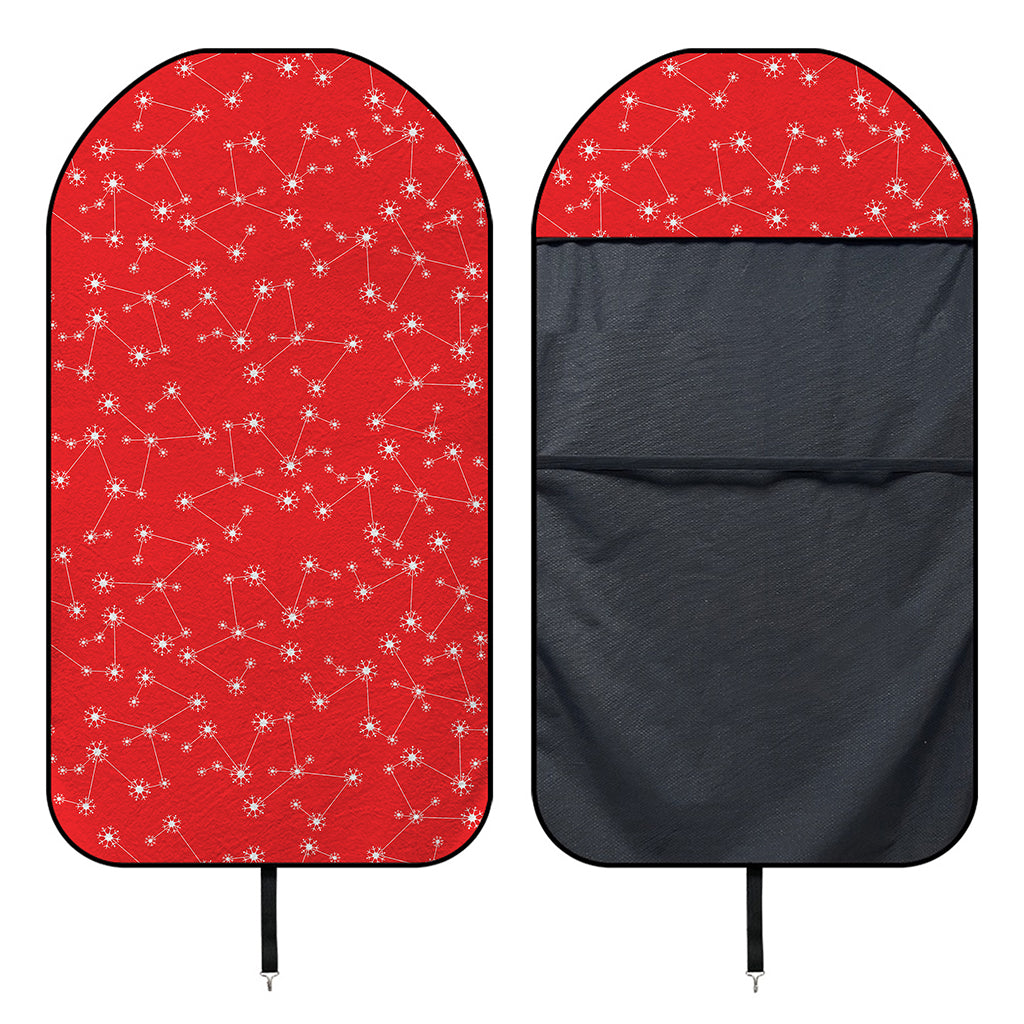 Red And White Snowflake Pattern Print Waterproof Car Seat Cover