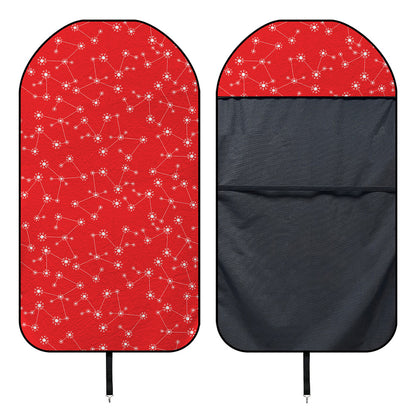 Red And White Snowflake Pattern Print Waterproof Car Seat Cover