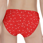 Red And White Snowflake Pattern Print Women's Panties