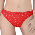 Red And White Snowflake Pattern Print Women's Thong