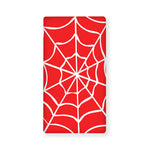 Red And White Spider Web Pattern Print Baby Crib Sheet