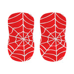 Red And White Spider Web Pattern Print Bar Stool Covers