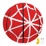 Red And White Spider Web Pattern Print Basketball
