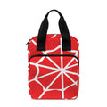 Red And White Spider Web Pattern Print Bible Tote Bag