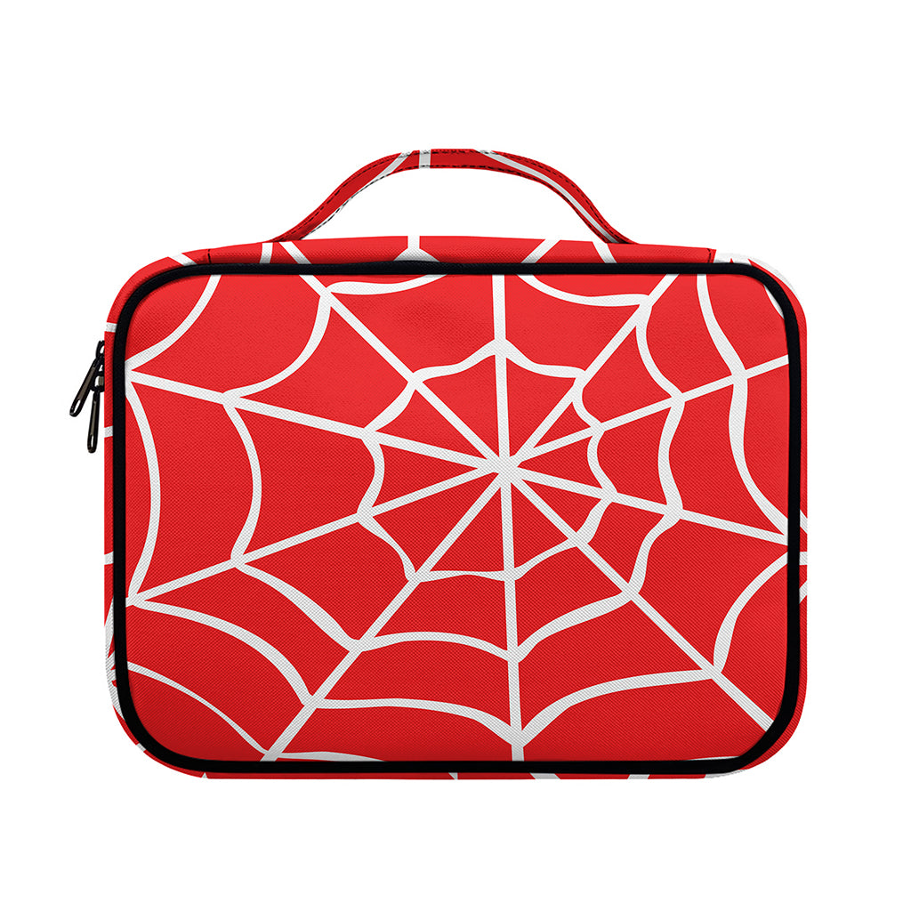 Red And White Spider Web Pattern Print Briefcase Bible Bag