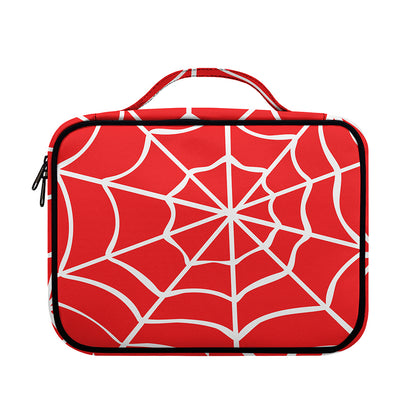 Red And White Spider Web Pattern Print Briefcase Bible Bag