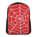Red And White Spider Web Pattern Print Casual Backpack