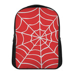 Red And White Spider Web Pattern Print Casual Backpack