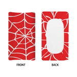 Red And White Spider Web Pattern Print Changing Pad Cover