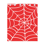 Red And White Spider Web Pattern Print Curtain