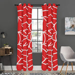 Red And White Spider Web Pattern Print Curtain
