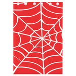 Red And White Spider Web Pattern Print Curtain