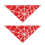 Red And White Spider Web Pattern Print Dog Bandana