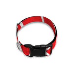 Red And White Spider Web Pattern Print Dog Collar