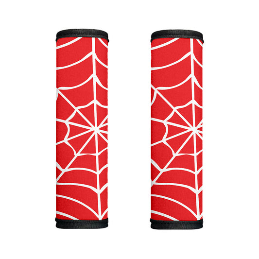Red And White Spider Web Pattern Print Handle Covers