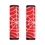 Red And White Spider Web Pattern Print Handle Covers