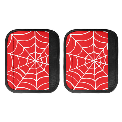 Red And White Spider Web Pattern Print Handle Covers