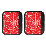Red And White Spider Web Pattern Print Handle Covers