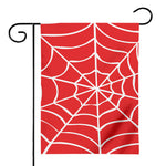 Red And White Spider Web Pattern Print House Flag