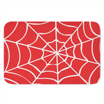 Red And White Spider Web Pattern Print Indoor Door Mat