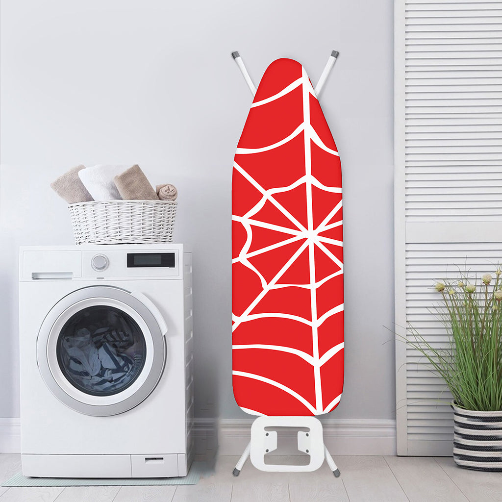 Red And White Spider Web Pattern Print Ironing Board Cover