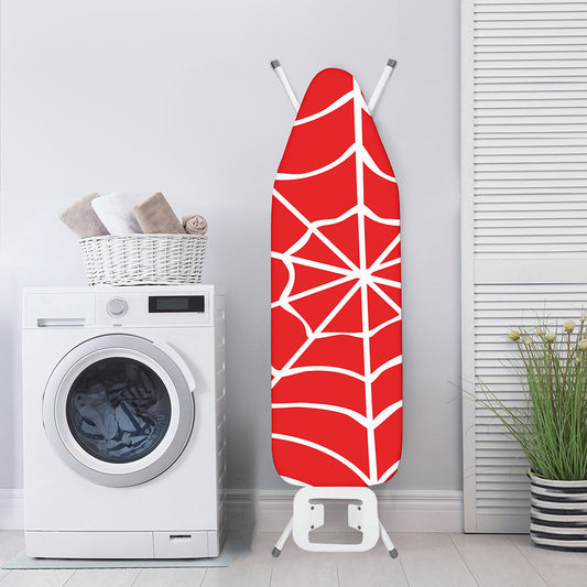 Red And White Spider Web Pattern Print Ironing Board Cover