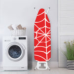 Red And White Spider Web Pattern Print Ironing Board Cover