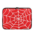 Red And White Spider Web Pattern Print Laptop Sleeve