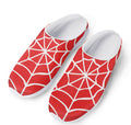 Red And White Spider Web Pattern Print Mesh Casual Shoes