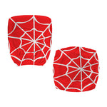 Red And White Spider Web Pattern Print Office Chair Cover