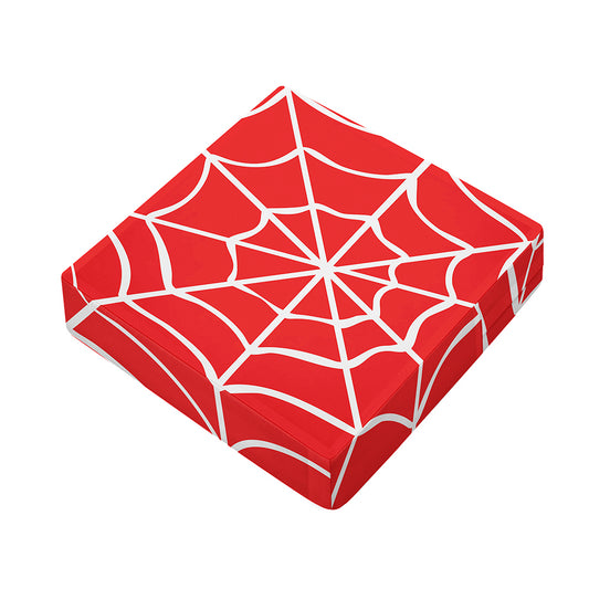 Red And White Spider Web Pattern Print Outdoor Seat Cushion Cover