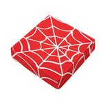 Red And White Spider Web Pattern Print Outdoor Seat Cushion Cover